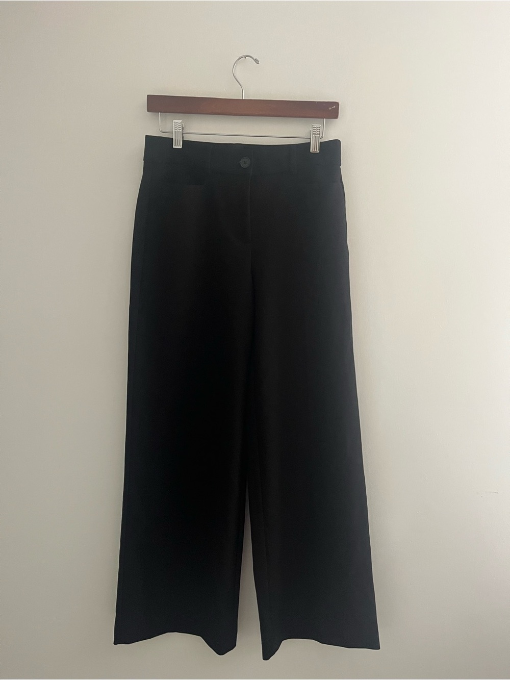 LOFT Black Wide-Leg Trousers